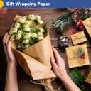 Vanhench 36"x 2400" (200') Brown Wrapping Paper Roll, Bulletin Board Paper Kraft/Craft Paper, Birthday Valentines Bouquet Flower Gift Packing Art Poster Crafting Moving Shipping Supplies, 70GSM 55LB