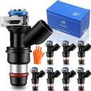 8PCS Fuel Injectors for Chevy/GMC 2007-2009 4.8L/5.3L/6.0L | Silverado Tahoe Yukon Sierra Express, 2 Holes Replaces# 12580681 FJ887 83211203 19421333