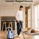 Aspiron Canister Vacuum, 1600W/40Kpa Canister Bagged Vacuum,4QT Dust Bag