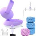 DAFENCHI Yarn Winder, Electric Yarn Winder That Can Work with Yarn Swift, Automatic Large Yarn Ball Winder for Crocheting, Speed Adjustable Yarn Spinner for Yarn Winding, Easy to Use Yarn Cake Winder (Purple)