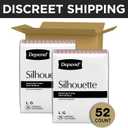 Depend Silhouette Adult Diapers, Incontinence & Postpartum Bladder Leak Underwear for Women, Maximum Absorbency, Large, Pink, 52 Count (2 Packs of 26)