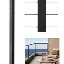 VEVOR 1 Pack Cable Railing Post, 42"x2"x2" Level Drilled Deck Railing Post, SUS304 Stainless Steel Black Cable Railing System Kit for Indoor Outdoor Deck Balcony