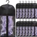 12PCS Hair Extension Holder Wig Storage Bags with Hanger for Multiple Wigs, Dust-proof Wig Hanger Hair Extension Storage Wig Bags for Hair Extensions, Wigs & Accessories