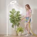 Plant Grow Light for Indoor Plants, Full Spectrum Grow Lamp with Pedestal Stand, Automatic Timer for 3H/9H/12H, Height Adjustable 51-67in White