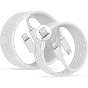 USB C to Lightning Cable 2Pack 6FT+10FT, [Apple MFi Certified] iPhone Fast Charging Cable, Power Delivery Type C Charging Cord for iPhone 14 13 12 11 Pro Max/XS/Max/XR/8/7/6 Plus SE, iPad Air/Pro