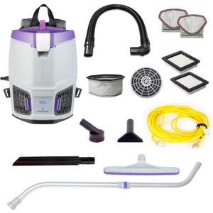 ProTeam GoFit 3 Commercial Backpack Vacuum with Xover Multi-Surface Telescoping Wand Tool Kit, 3 qt, Corded