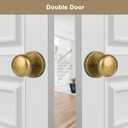 Dummy Door Knobs Interior, Antique Brass Bronze Door Knobs, Vintage Non-Locking Inactive Door Handle for Closet and Bifold, 2 Pack