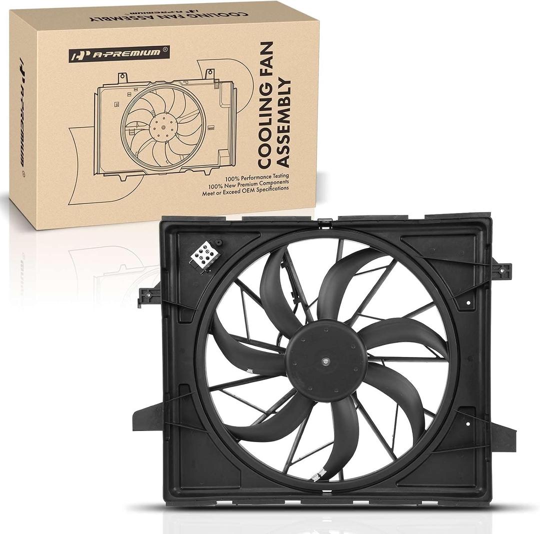 A-Premium Engine Radiator Cooling Fan Assembly Compatible with Select Dodge & Jeep Models - Durango 2011-2020, Grand Cherokee 2011-2021, Grand Cherokee WK 2022 - Replace# 55037992AD