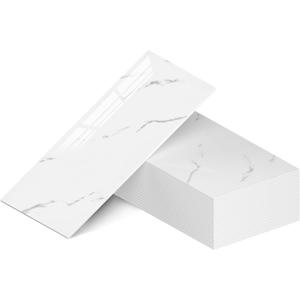 WADILE 23.6"x11.8" Waterproof Marble Peel and Stick Wall Panels Marble Tile PVC Backsplash Tiles for Kitchen, Bathroom, Living Room, Bedroom 20 Pack White