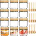 TBWIND 12 Pack 10oz Glass Jars with Bamboo Lids, Spoons, Airtight Overnight Oats Containers, Salad & Yogurt Storage, Mason Jars for Snacks, Spices, Meal Prep Reusable