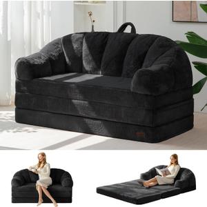 MAXYOYO Folding Sofa Bed, 2 in 1 Convertible Sofa to Lounger, Loveseat