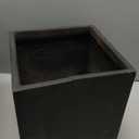 Kante 12 Inch Square Concrete Planter for Outdoor Indoor Home Patio Garden, Large Plant Pot with Drainage Hole and Rubber Plug, Black