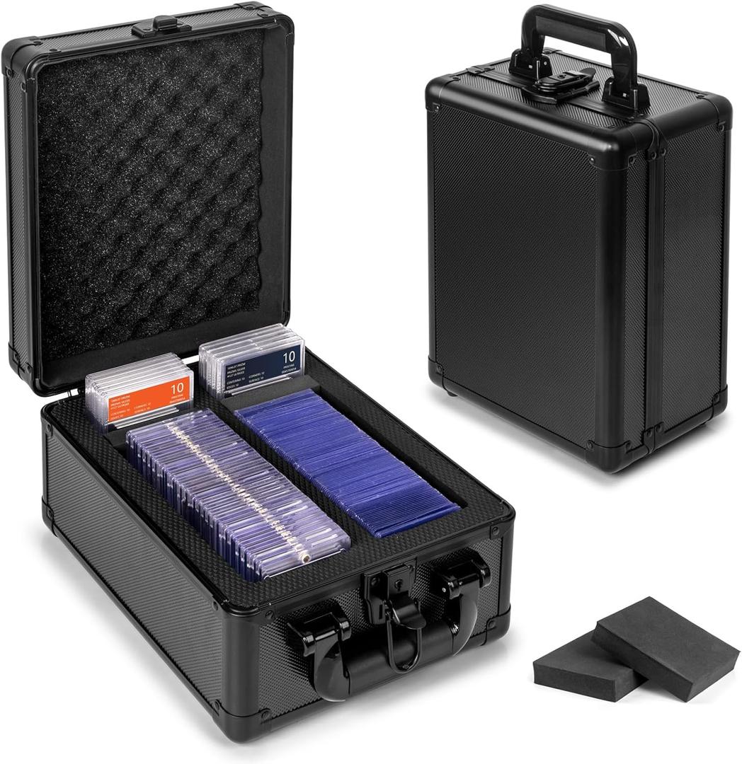 Graded Card Storage Box, Top Loaders Storage Case, Sports Trading Card Box, Cards Slab Case PSA MTG CSG BGS SGC One Touch Magnetic Card Holder, Waterproof Carrying Collector Boxes (Medium)