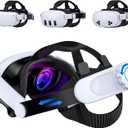 Head Strap for Quest 3S/Quest 3/Quest 2,Quest 3 Elite Strap Replacement Enhanced Support Comfort,VR Accessories Compatible with Oculus Quest 3 Headstrap Reduce Facial Stress Intellivision Games (White-Without Battery)