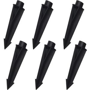 Cheopha Ground Stake 1/2 NPT Female Thread (0.84'' Hole Diameters) Heavy Duty ABS Stake 8.48" Length Corrosion Resistant Spike for Outdoor Landscape Lighting Ground Spike Replacements Pack of 6