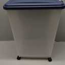 IRIS USA Dog Food Storage Container, Up to 54 Pounds, Attachable Wheels, For Dog Cat Bird and Other Pet Food Storage Bin, Keep Fresh, Easy Mobility - Made in USA, Navy