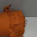 MIULEE Rust Knitted Throw Blanket for Couch Terracotta Boho Textured Cozy Woven Rustic Blanket with Tassels for Sofa Chair Bed Living Room Farmhouse Decor Acrylic Wave Pattern 50"x60"