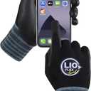 Safety Work Gloves with Touchscreen Fingers, 3 Pairs Thin & Lightweight Working Gloves, Ideal for Warehouse Workers, Delivery Drivers, Nitrile Foam Coated Grip Gloves for Women and Men (Black, M)