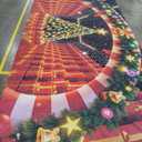 Christmas Garage Door Cover Decoration with Installation Instruction, Adhesive Hooks and Rope, 16 x 7 ft Large Fabric Candy Cane Xmas Garage Door Banner Covering Mural Backdrop Background