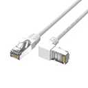 90 Degree CAT6 Ethernet Cable RightAngled Upward, Cat 6 Ethernet Right Angle Patch Network Cable RJ45 gigabit Internet Cable for PC, Router, Modem, Xbox, PS4, PS3-6FT,White (UP Angle, 30FT)