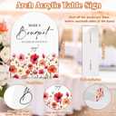2 x Acrylic Wedding Signs Make a Bouquet Sign for Ceremony and Reception, 6x8" Arch Acrylic Table Decor, Flower Bar Supplies, Love In Bloom Decorations for Baby Shower Bridal Shower Engagement Party