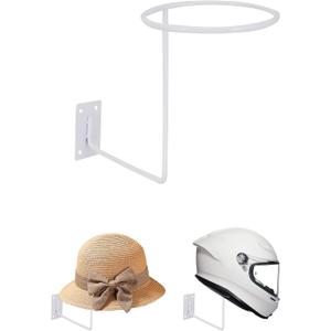 CHADWICK White Wall Mount Hat & Wig Display Stand - 21-Inch Mannequin Head for Hats, Wigs, Caps, and Jewelry Storage (Single)