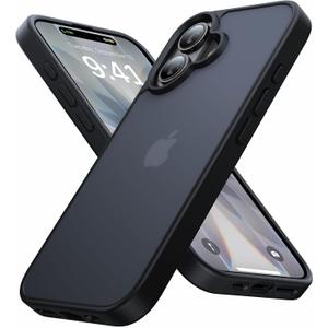 Eastinbox for iPhone 17 Case [16FT Military Grade Shockproof], Anti-Slip Anti-Scratch, Slim Translucent Frosted Matte Phone Cover, Case for i Phone17 6.3", Black
