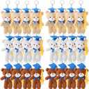 Foilswirl 24 Pcs Class of 2026 Mini Graduation Bears Bulk 4. 72'' Grad Bears Stuffed Animal Plush with Cap for Prek Kindergarten Graduation Party Gifts(Blue)