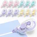 Four Candies White Correction Tape, 39.4 Feet, 12 Pack Easy to Use Applicator for Instant Corrections, Tear-Resistant, Smooth & Quick-Drying Tape for Office & School Supplies