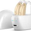 SysyaztqHearing Aids Rechargeable for Seniors, Lightweigh,hones Charging Case Stepless Volume Control, Standby 80h