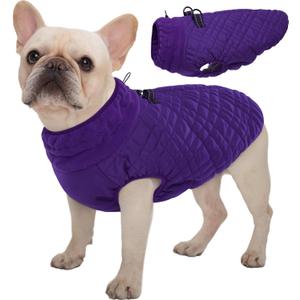 Kuoser Winter Dog Coat - Medium Dog Cold Weather Jacket, Purple (Medium (Chest Girth: 20.9''))