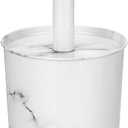 mDesign Stainless Steel Toilet Bowl Brush and Holder Set, Modern Metal Compact Storage Organizer Cleaner Scrubber for Toilet - Heavy Duty Cleaning Plunger for Bathroom, Mirri Collection, White Marble