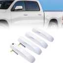 FZJDSD Exterior Door Handles,4PCS Front and Rear LH & RH Bright White (PW7),1GH21GW7AF 1GH18GW7AD Compatible with Dodge Ram 1500/2500/3500 2012-2018# 1GH19GW7AB 1GH19GW7AD 1GH21GW7AB 1GH21GW7AD