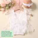 Ylsteed Newborn Photography Outfits - Lace Romper with Headband for Girls Photo Shoot