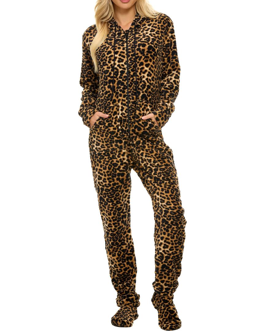 Alexander Del Rossa Adult Onesie Pajamas for Women, Hooded Fleece Adult Onesies for Women (A0322W10SM), Size S