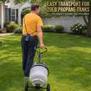 Propane Tank Dolly with Wheels, 20lb Propane Tank Cart for Weed Torch, Propane Tank Wheeled Cart for BBQ, Weed Burner, Patio Heater, Fire Pit (Torch and Cylinder Not Included)