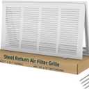 Fancat Return Air Filter Grille for 20x10 Ducts, Steel Vent Cover Grille with Removable Door for 1“ Filters | Suitable for Sidewall & Ceiling | White Coating | Outer Dimensions: 22 5/8” W x 12 5/8" H, 20''Wx10''H Ducts