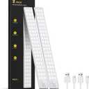 Under Cabinet Lighting - 14.7" Motion Sensor Light Indoor, Magnetic Wireless Closet Lights, Dimmable Led Night Light, Rechargeable Under Counter Lights for Kitchen, Bedroom, Stair, 2 Pack