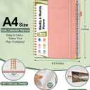 4 x 2026 Planner, Hardcover Leather Weekly and Monthly Planner, January 2026 - December 2026, Spiral Yearly Agenda Organizer Book 2026 with Tabs, Daily Calendar Planners for School Work Home, A4 (8.5" x 11"), Pink