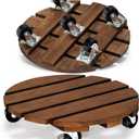 Yangbaga 2pack Plant Caddy 12Wood Duty Rolling Plant Stand with 2 360 Lockable Caster Wheels,Indoor Outdoor on Roller Patio/Flower Pot/Succulent Pots