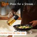 2 x TrendPlain 16oz/470ml Glass Olive Oil Sprayer for Cooking 2 in 1 Olive Oil Dispenser Bottle for Kitchen Gadgets and Air Fryer Accessories, Salad, BBQ - Black