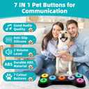 Dog Recordable Training Buttons, Set of 7 Colors, Dog Buttons for Communication, Dog Speech Training Buzzers, Loud Clear Already Recorded Words, Adjustable Volume