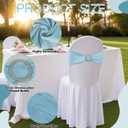 150 Pack Spandex Stretch Chair Sashes Bows, Elastic Stretch Chair Cover Bands Ties with Buckle Slider for Wedding Party Ceremony Reception Event Banquet Decoration (Sky Blue)