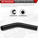 2pack 15 7/8" Length Gas Tank Fuel Filler Hose Replacement with 8 Clamps,1 1/2" ID 45 Degree Reinforced Gasoline Fuel Filler Neck Hose