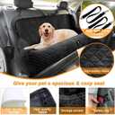 Dog Car Seat for Large Dog Car Bed Under 100LBS, Pet Booster Back Seat Removable Washable with Safety Tethers/Storage Pocket（Black）