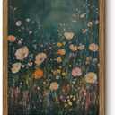 Vintage Dark Floral Framed Wall Art Moody Wildflower Pictures 12x16 In