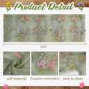 Sage Green Floral Table Runner 10ft Embroidery Tulle Spring Wildflower Table Runner Seasonal Summer Butterfly Kitchen Dining Gauze Decoration for Wedding Baby Shower Birthday Party (1 Pcs)