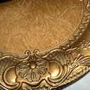 Mifoci Antique Gold Charger Plates Set of 6 Plastic Gold Chargers for Dinner Plates Decorative 13" Round Plate Bulk with Embossed Rim for Dinner, Party, Wedding(Classic)