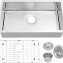 MILOSEN RV Kitchen Sink, 27''16''7'' Stainless Steel Drop-in Undermount Kitchen Sink, Single Bowl Sinks for RV, 7 inch Depth Outdoor Sinks