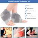 NEWGO Ice Pack for Ankle Injuries, 2 Pack Ankle Cold Packs Ice Pack Wrap with Soft Plush Backing for Swelling, Foot Injuries & Pain, Tendonitis - Gray